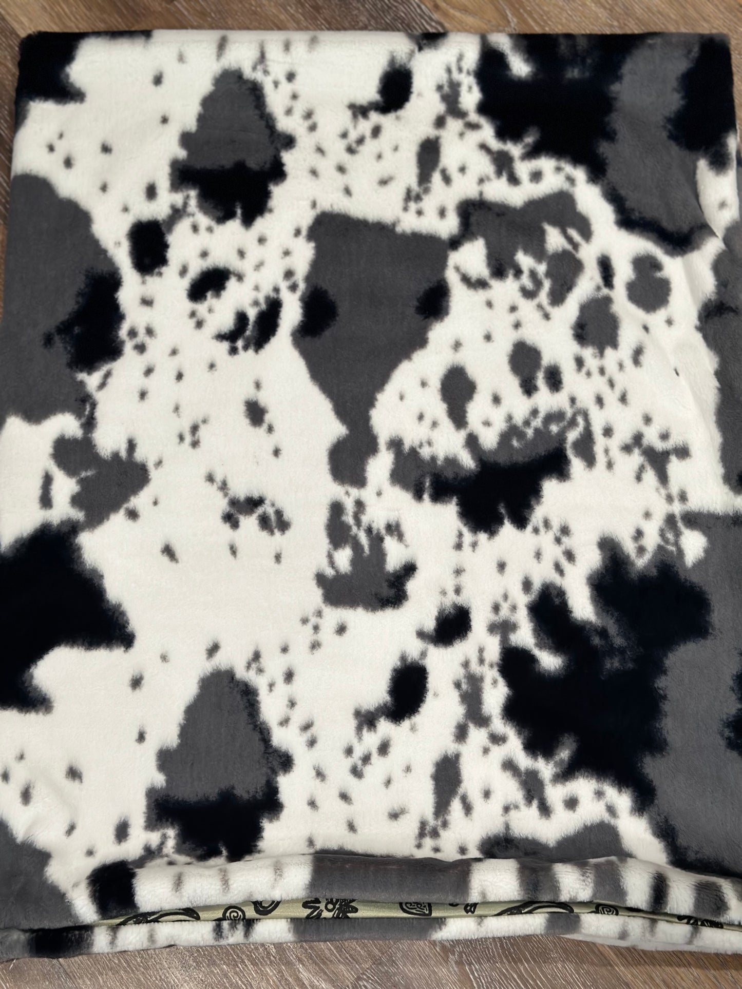 Ace with Black and White Cowhide