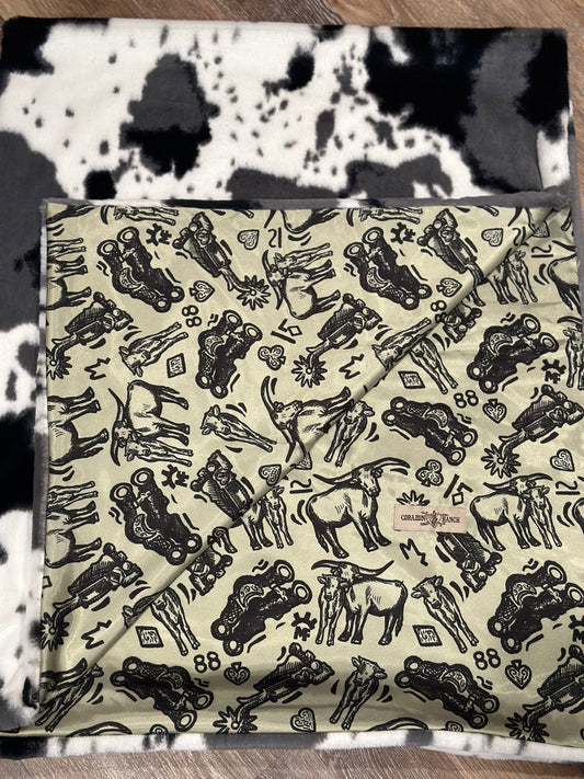 Ace with Black and White Cowhide