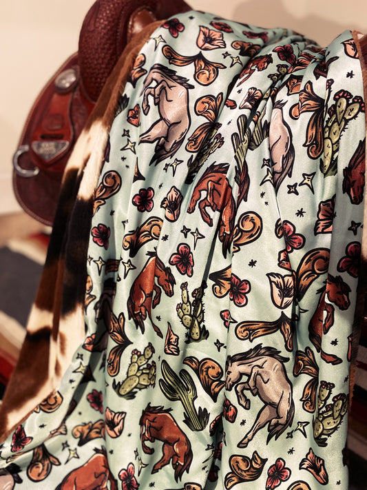 Wild Missy Turquoise with Cowhide